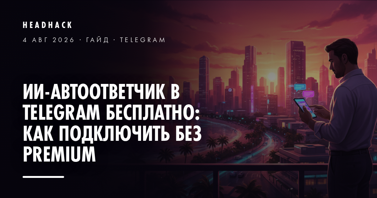 Автоответчик Telegram без Premium: как подключить за 8 шагов
