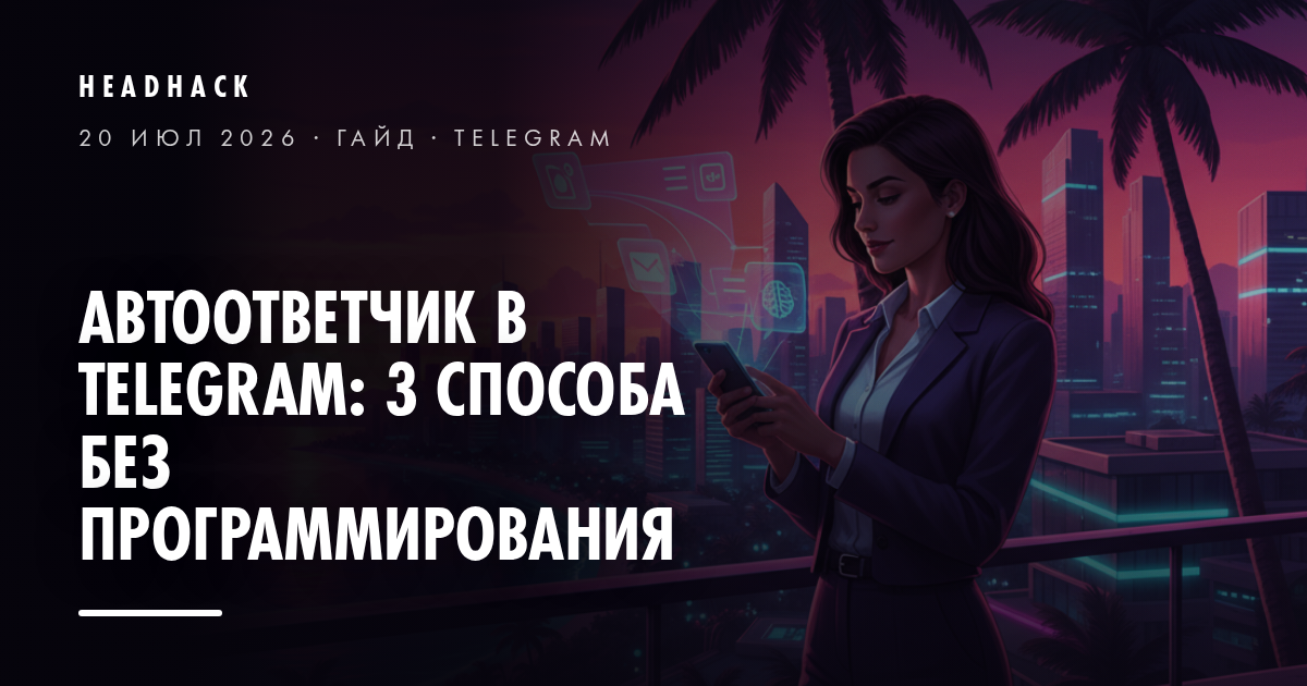 Автоответчик в Telegram: 3 способа без программирования
