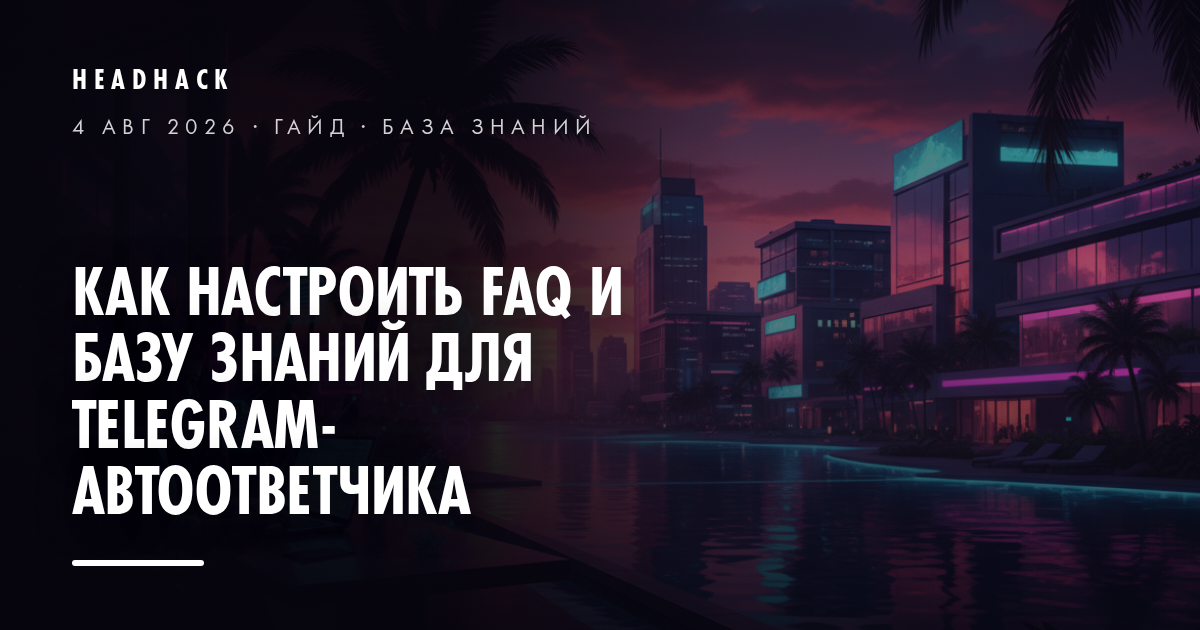 Как настроить FAQ и базу знаний для Telegram-автоответчика