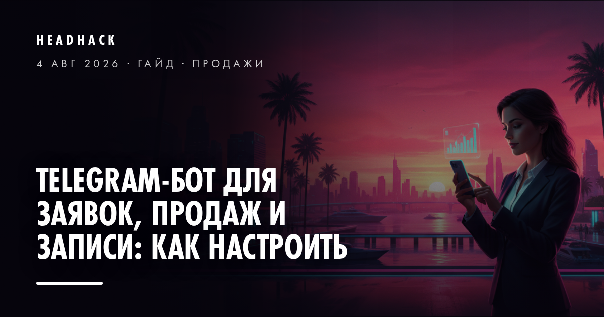 Telegram-бот для заявок, продаж и записи: как настроить