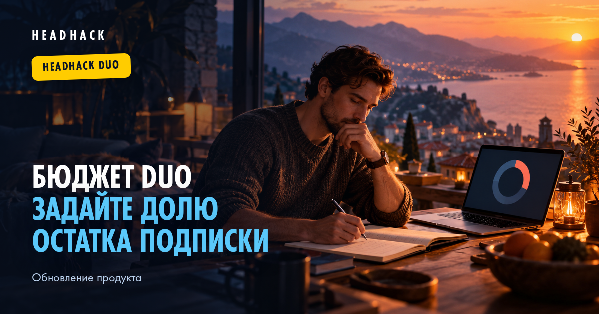 Бюджет HeadHack Duo: задайте долю остатка подписки