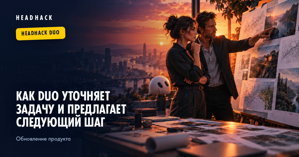Как HeadHack Duo уточняет задачу и предлагает следующий шаг