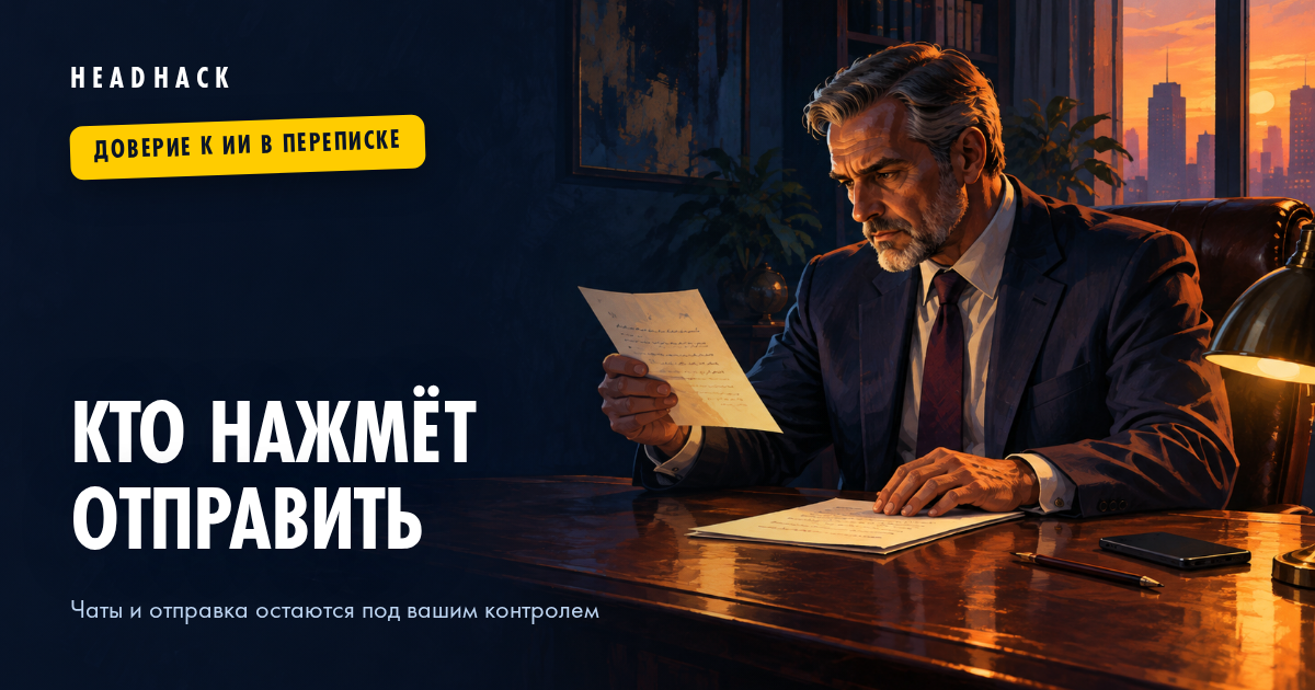 Доверие к ИИ в переписке: почему руководители не отдают её помощнику