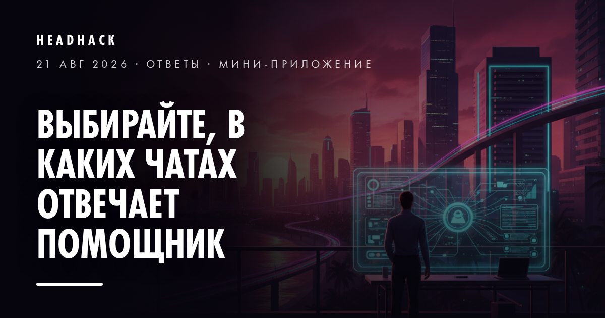 Выбирайте, в каких чатах отвечает помощник