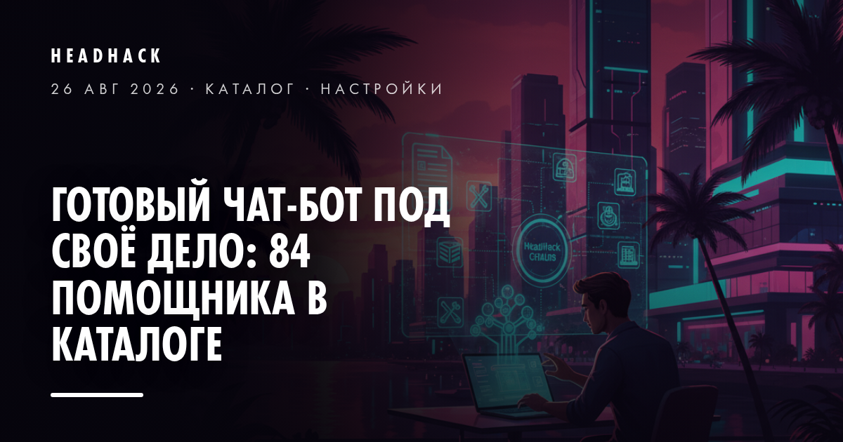 Готовый чат-бот под своё дело: 84 помощника в каталоге
