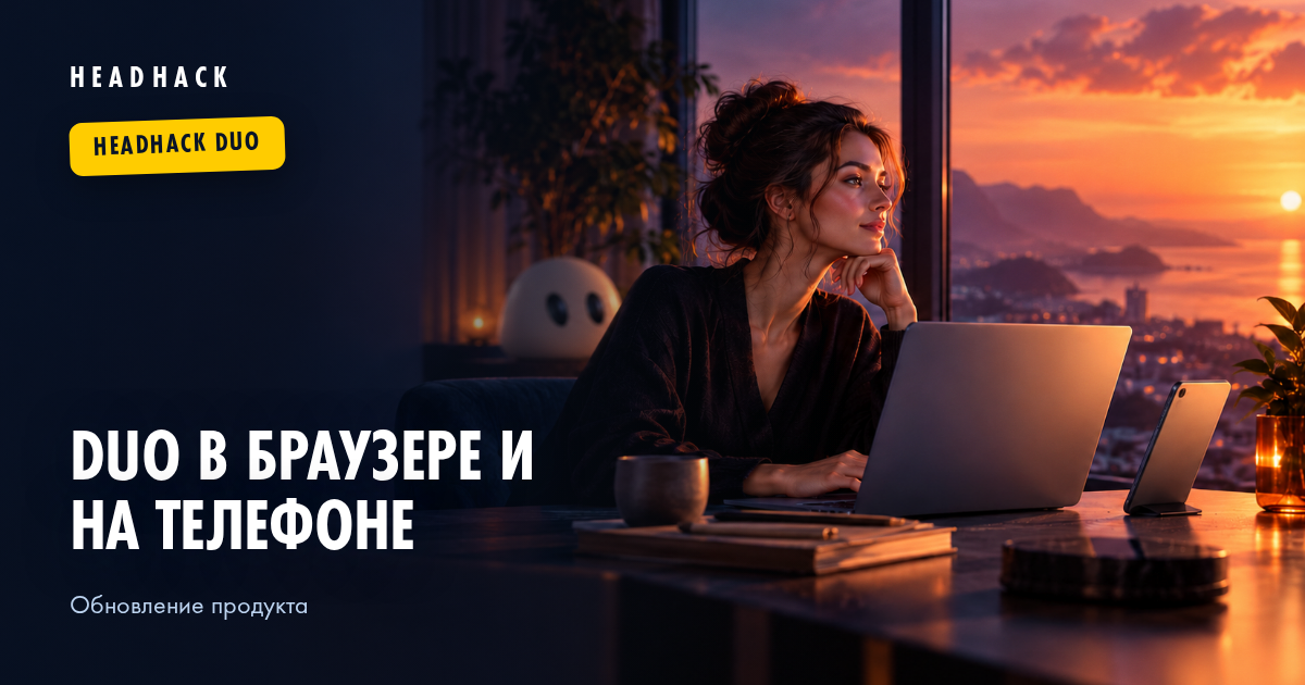 HeadHack Duo в браузере и на телефоне