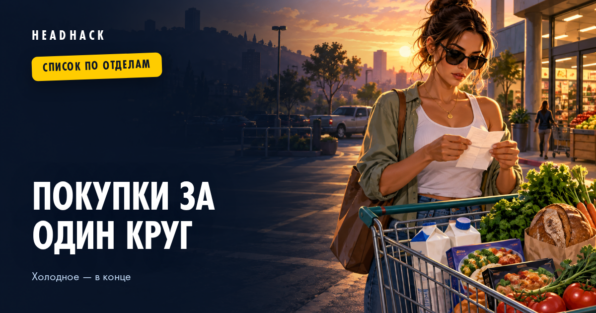 Как составить список покупок в HeadHack и сгруппировать его по отделам