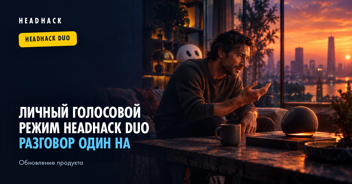 Личный голосовой режим HeadHack Duo: разговор один на один