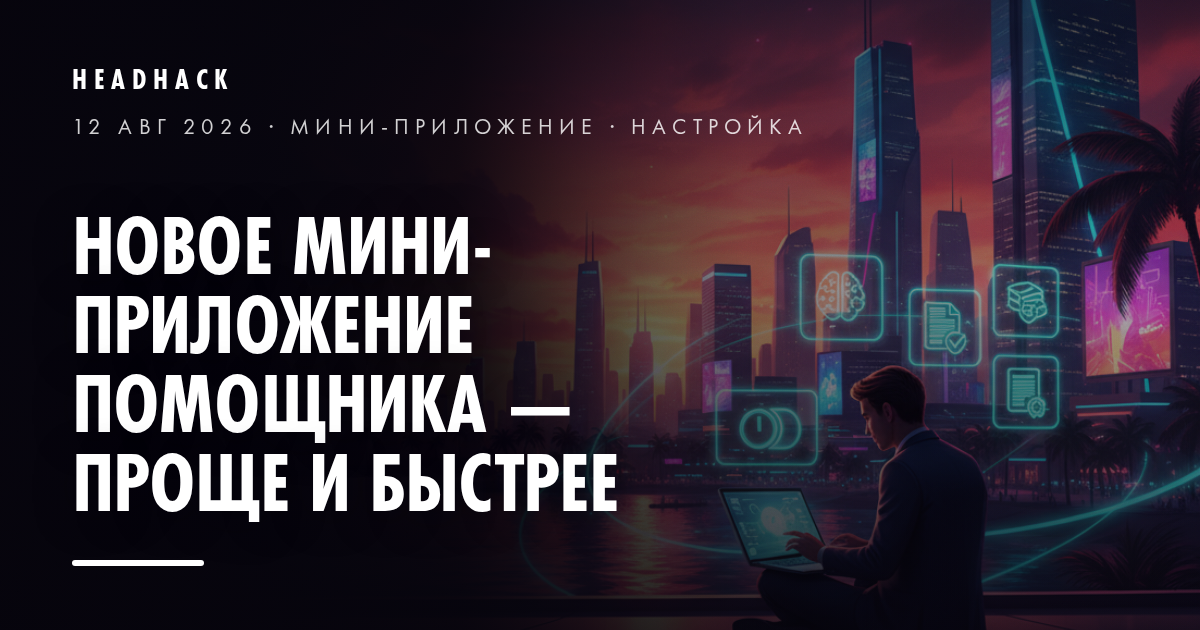 Новое мини-приложение помощника — проще и быстрее