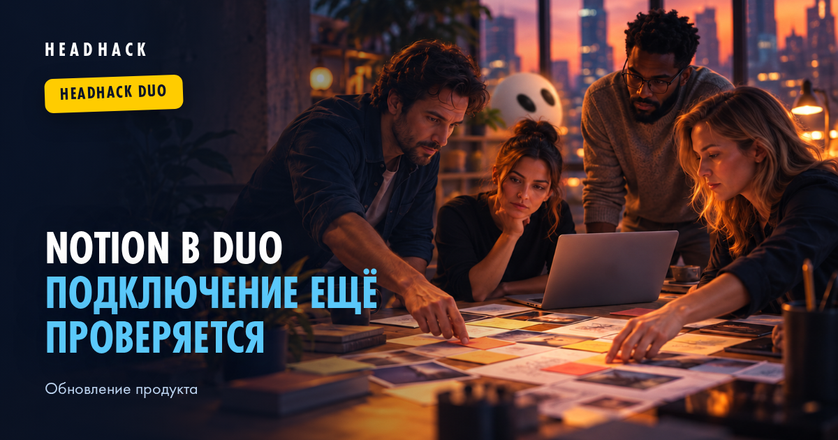 Notion в HeadHack Duo: подключение ещё проверяется