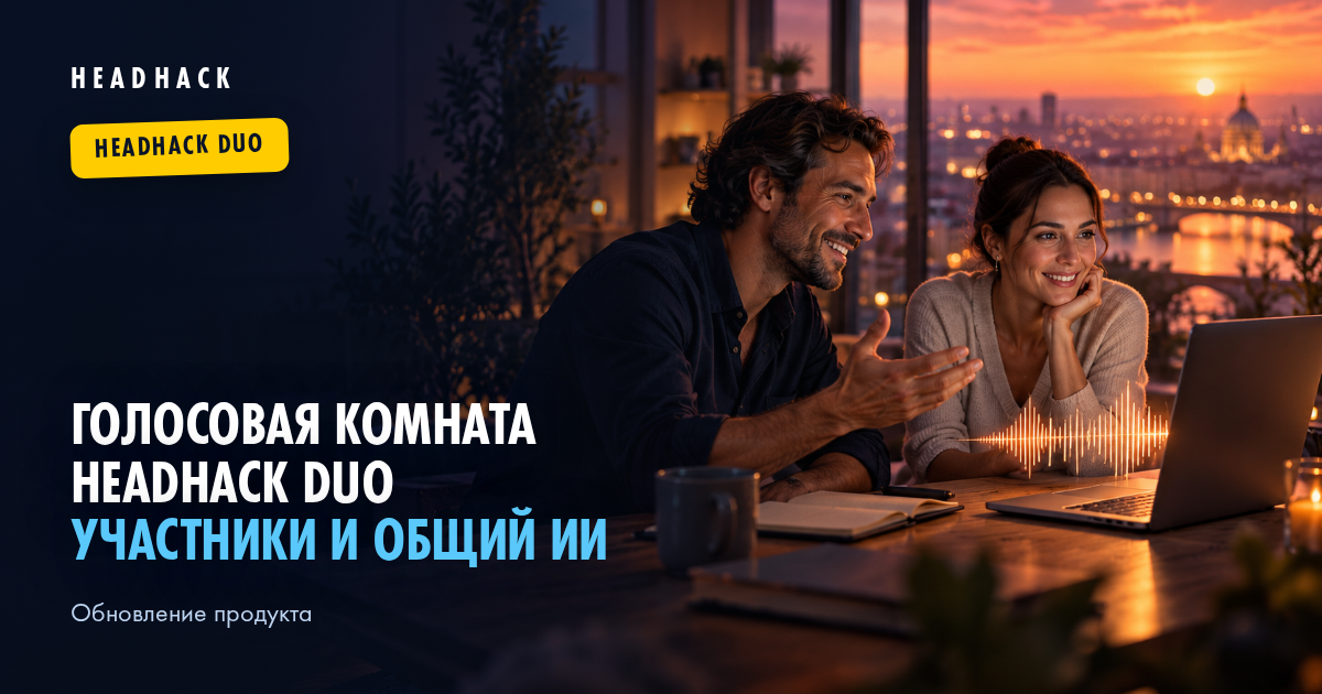 Голосовая комната HeadHack Duo: участники и общий ИИ