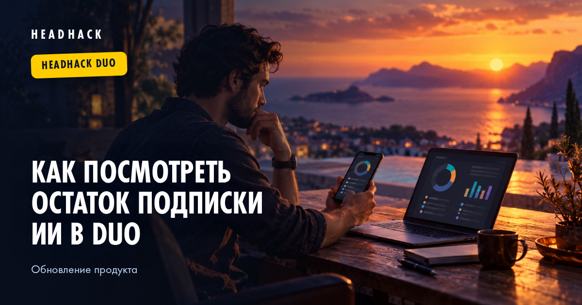 Как посмотреть остаток подписки ИИ в HeadHack Duo