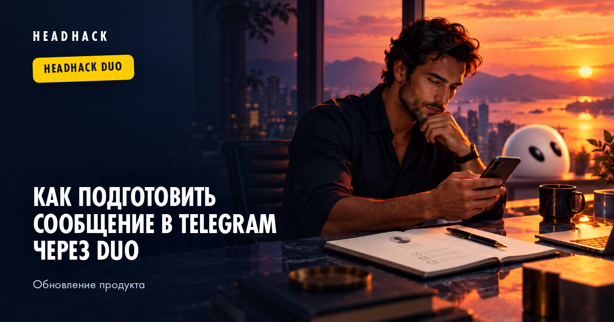 Как подготовить сообщение в Telegram через HeadHack Duo