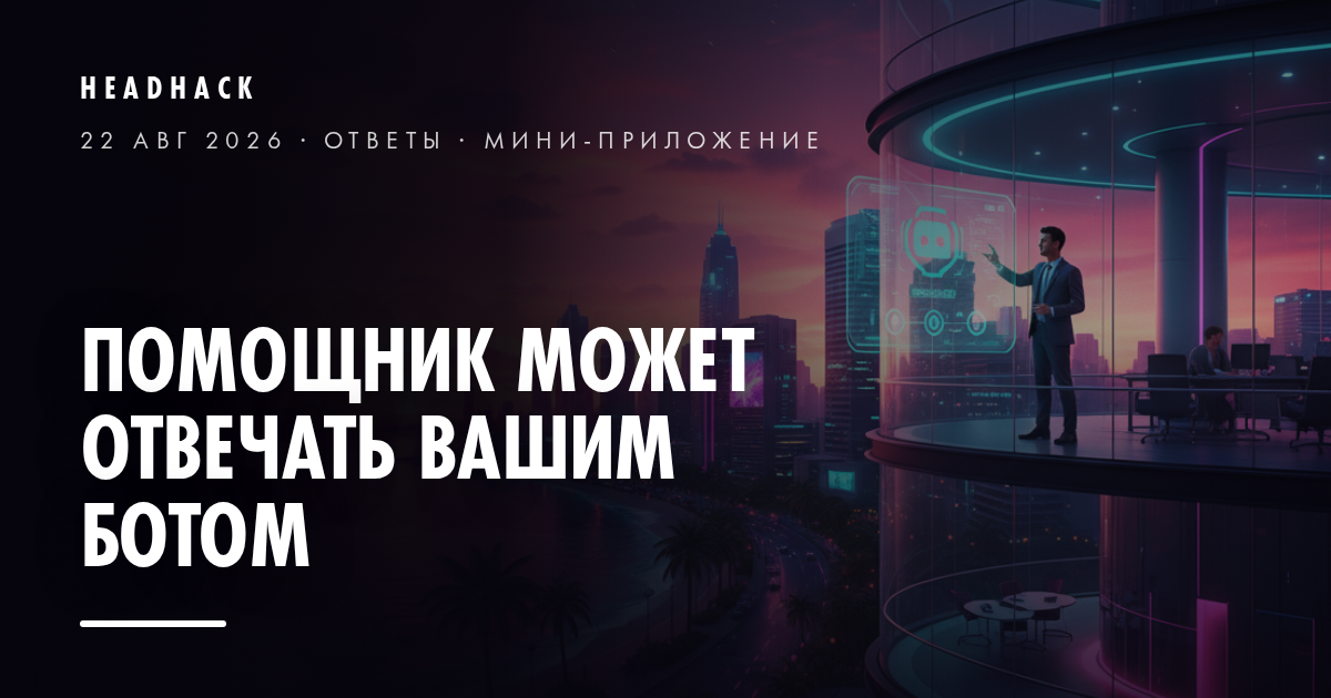 Помощник может отвечать вашим ботом