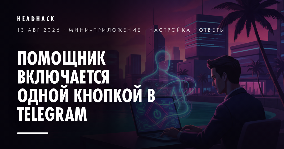 Помощник включается одной кнопкой в Telegram