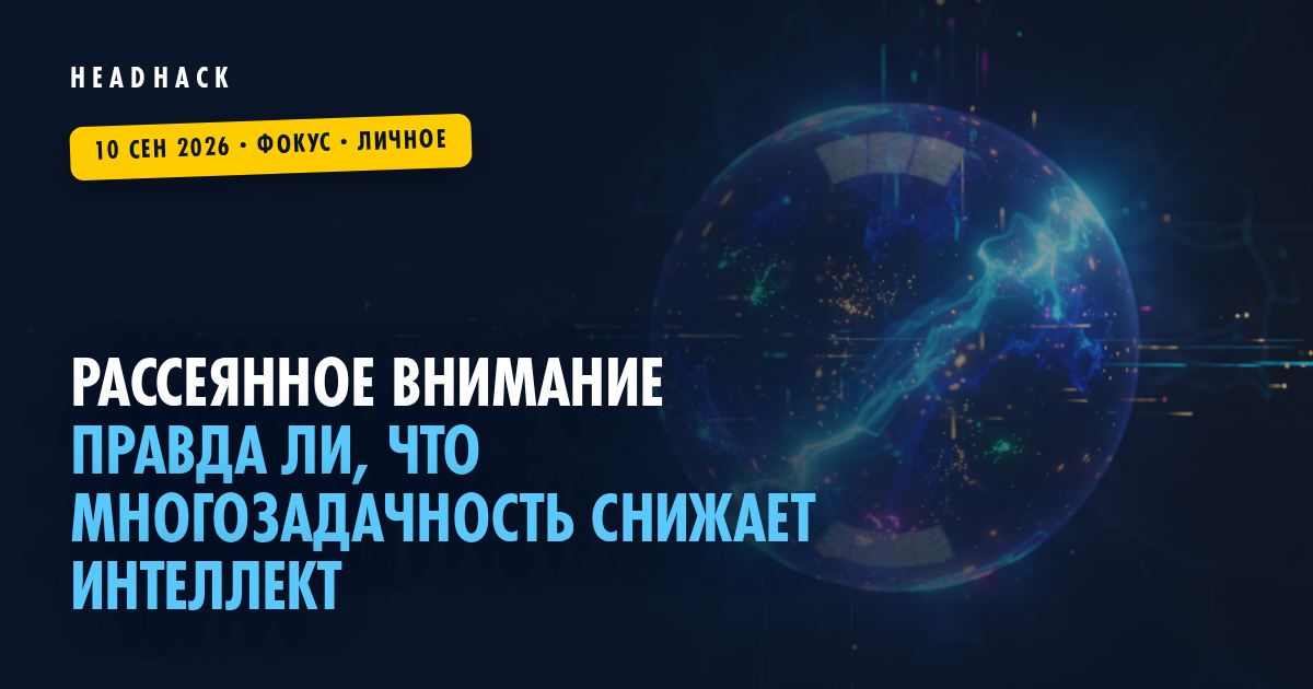Рассеянное внимание: правда ли, что многозадачность снижает интеллект