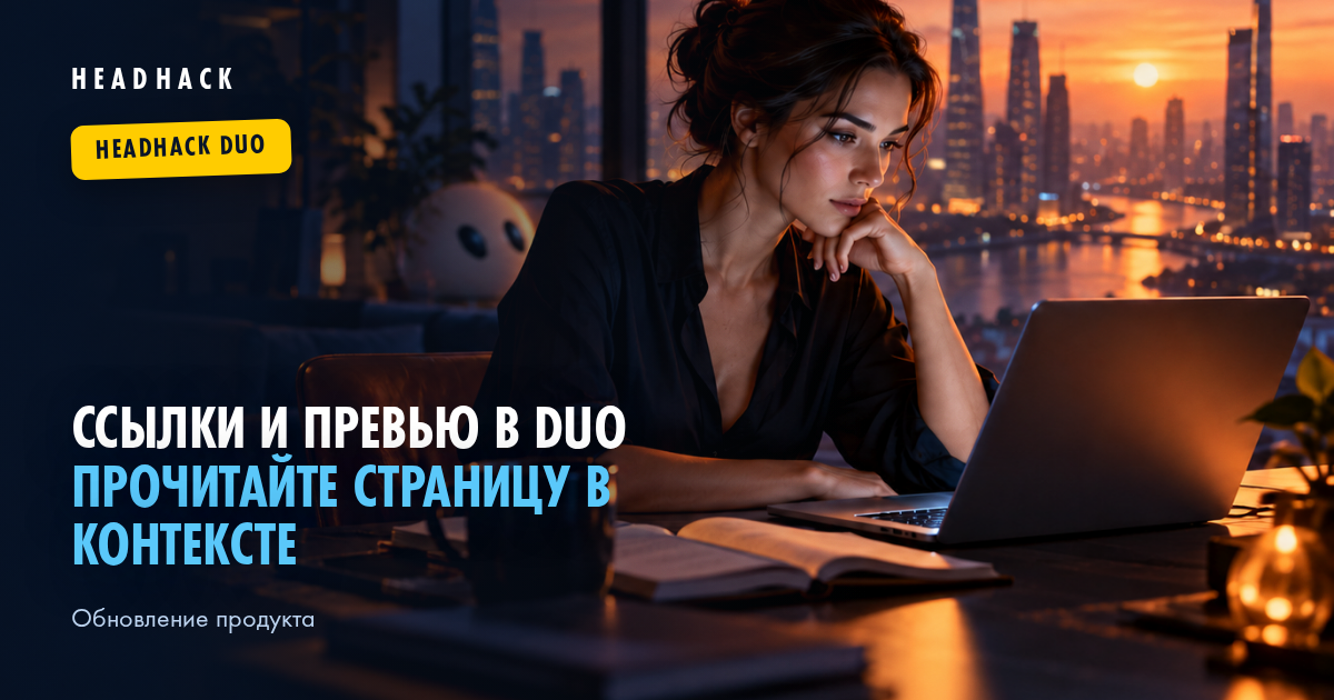 Ссылки и превью в HeadHack Duo: прочитайте страницу в контексте