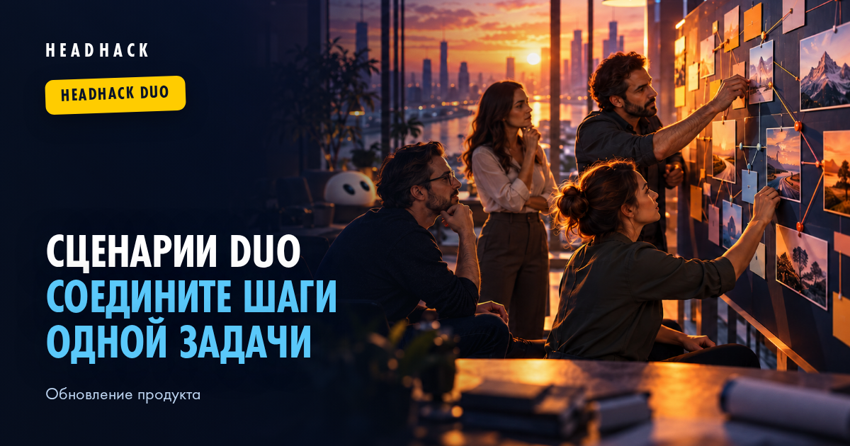 Сценарии HeadHack Duo: соедините шаги одной задачи