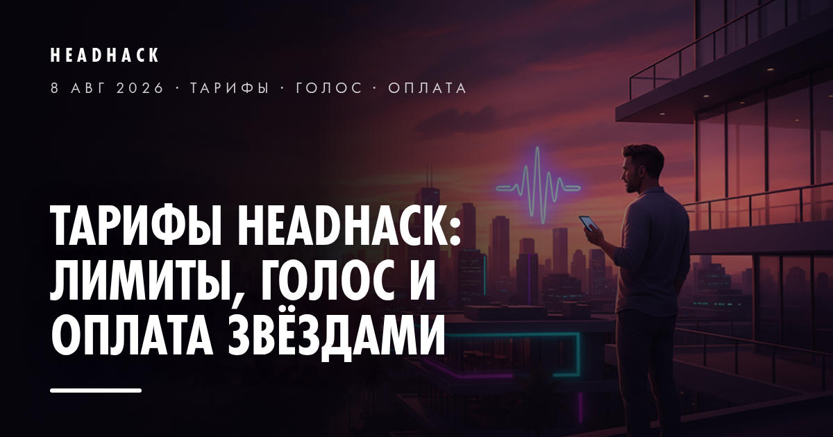 Тарифы HeadHack: лимиты, голос и оплата звёздами