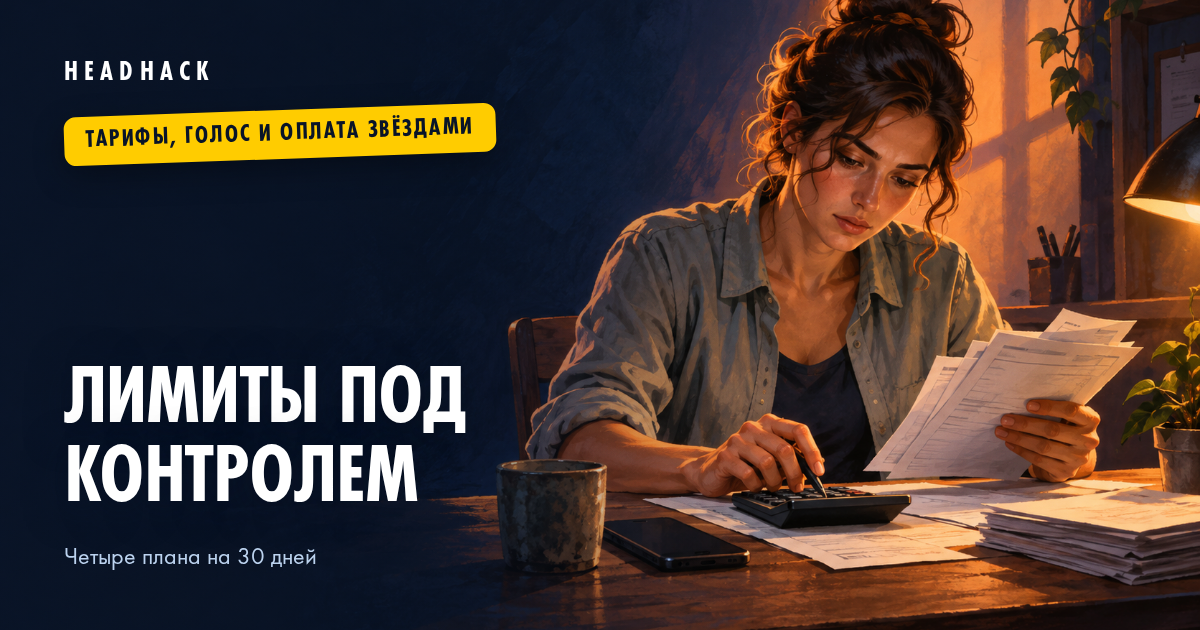 Тарифы HeadHack: лимиты, голос и оплата звёздами