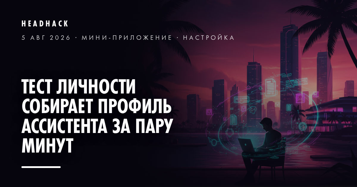 Тест личности собирает профиль ассистента за пару минут