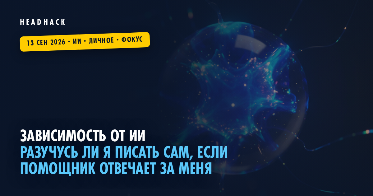 Зависимость от ИИ: разучусь ли я писать сам, если помощник отвечает за меня